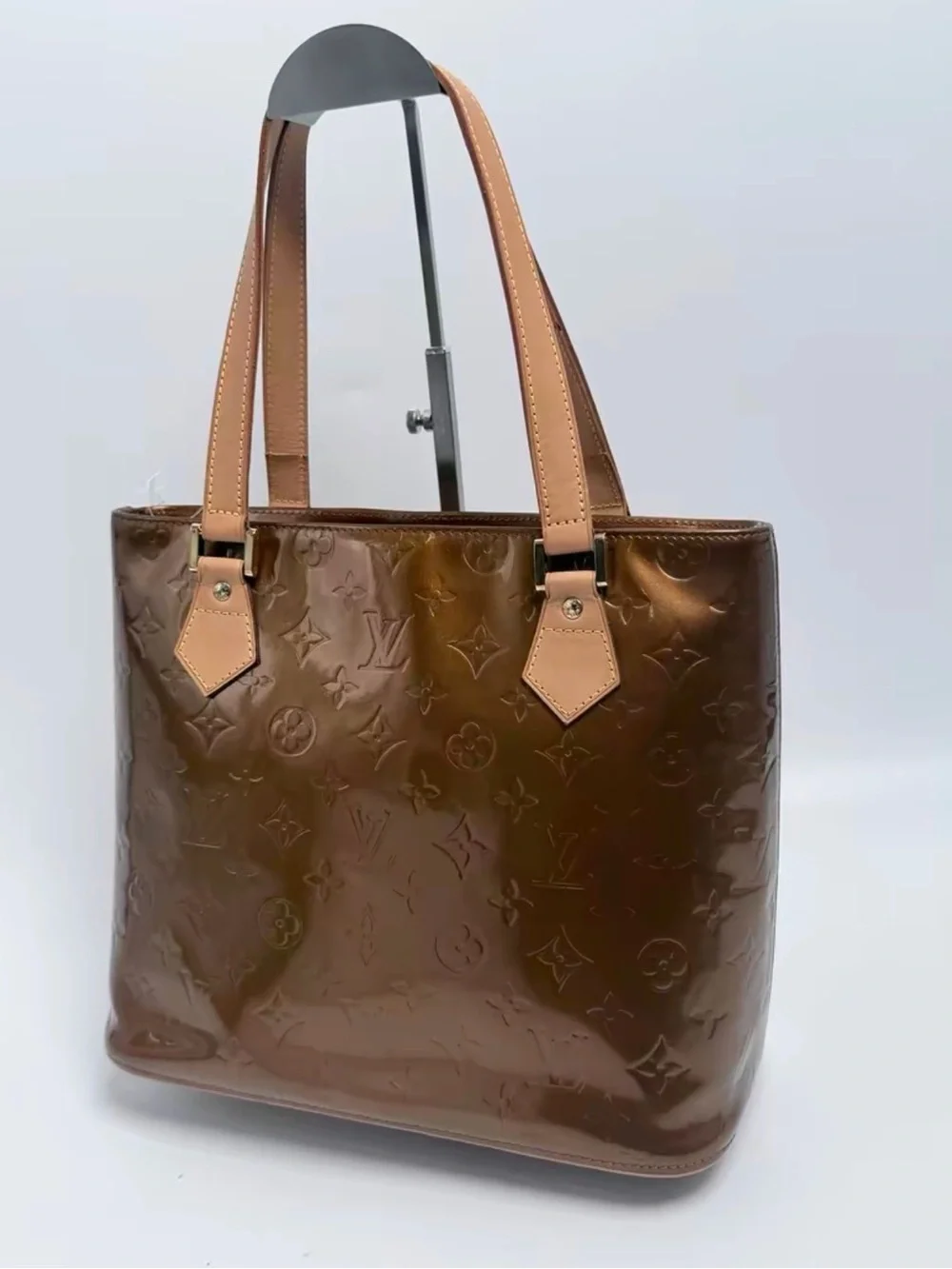 Louis Vuitton Houston Vernis Patent Leather Tote with Leather Straps